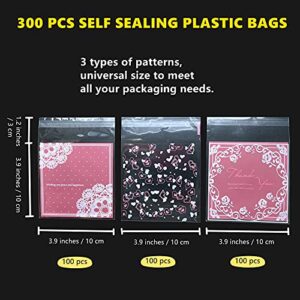 300ct 3.94"x3.94" Self Adhesive Sealing Cookie Bags, Thicken Resealable Individual Cellophane Treat Bags for Packaging Candy Jewelry Party Favor Gift Giving, DIY Cookie Wrappers Halloween Christmas