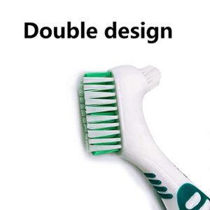 HEIGOO Denture Cleaning Brush, Portable False Teeth Cleaning Brush, Use for The Best Gift for People Wear Denture Teeth, Green