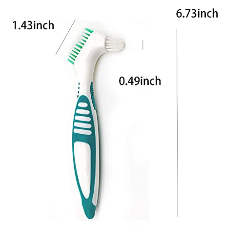 HEIGOO Denture Cleaning Brush, Portable False Teeth Cleaning Brush, Use for The Best Gift for People Wear Denture Teeth, Green