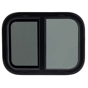 RecPro RV Window | 20" W x 15" H | Teardrop Horizontal Slide | RV Window Replacement | 1 1/2" Trim Ring Included | Made in USA