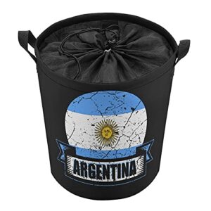 vintage argentina flag freestanding laundry basket with lid waterproof collapsible large clothes hamper storage with handle and drawstring closure toy organizer gift