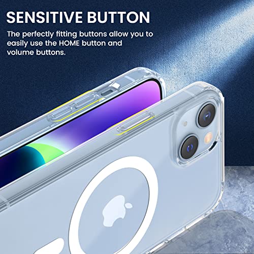 VEGO Clear Case Compatible with iPhone 13 Case & iPhone 14 Case, Magnetic Case with Built-in Magnets Compatible with MagSafe, Crystal Clear Slim Soft TPU Cover for iPhone 13 / iPhone 14 6.1" - Clear