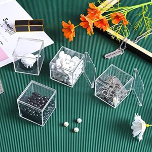 Clear Acrylic Box with LId ,Dayaanee 4 Pack Small Acrylic Box with Lid Plastic Square Cube Small Container , 2.5x2.5x2.5 Inches/65X65X65mm Storage Boxes Organizer Containers for Candy Pill and Tiny Jewelry