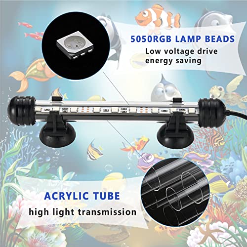 DOCEAN Aquarium Lighting Fish Tank Light with APP Control, RGB Color Changing, with Timer 9 LEDs, 7 inch/18cm, for Aquarium/Fish Tank