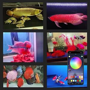 DOCEAN Aquarium Lighting Fish Tank Light with APP Control, RGB Color Changing, with Timer 9 LEDs, 7 inch/18cm, for Aquarium/Fish Tank