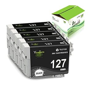 yumagenta remanufactured ink cartridge replacement for 127 t127 ink for wf-3540 wf-3520 wf-3530 wf-7010 wf-7510 wf-7520 nx530 nx625 workforce 60 545 630 633 635 645 840 845 printer (black) (t127-b5)