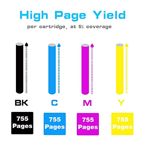 Yumagenta Remanufactured Ink Cartridge Replacement for 127 T127 Ink for WF-3540 WF-3520 WF-3530 WF-7010 WF-7510 WF-7520 NX530 NX625 Workforce 60 545 630 633 635 645 840 845 Printer (Black) (T127-B5)