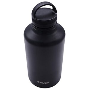 MELDIKISO 64oz Stainless Steel Water Bottle with Wide Mouth Lid, Black Large Drinking Cup, Double Wall Vacuum Insulated