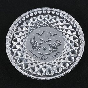 waterford crystal 12 days of christmas 8-inch platter plate 1985, 2 turtle doves