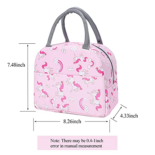 WishLotus Insulated Lunch Bag, Oxford Cloth Lunch Box Water-Resistant Tote Bag Leak-Proof Thermal Lunch Organizer for Men Women Girls Children Outdoor Picnic School Work (Horse)