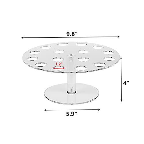 Peohud 2 Pack Ice Cream Cone Holder, 16 Holes Acrylic Ice Cream Cone Display Stand, Clear Waffle Hand Roll Sushi Display Rack for Weddings, Birthday Parties, Anniversaries, Round