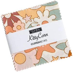kitty corn mini 2.5" charm pack by urban chiks for moda fabrics 31170mc 42 2.5" fabric squares