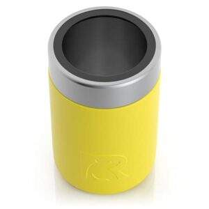 RTIC Can Cooler with Splash Proof Lid, 12 oz, Sunflower, Stainless Steel, Sweat Proof, Vacuum-Insulated, Keeps Hot & Cold Longer, Made for Standard Size Cans