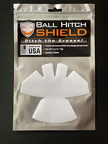 Ball Hitch Shield - Fits 2 516 or 2 12 Ball Replace The Grease with a 100 Industrial Grade Teflon Shield No More Mess, white