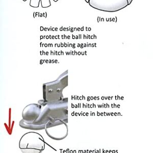 Ball Hitch Shield - Fits 2 516 or 2 12 Ball Replace The Grease with a 100 Industrial Grade Teflon Shield No More Mess, white