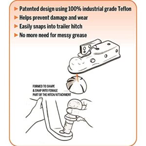 Ball Hitch Shield - Fits 2 516 or 2 12 Ball Replace The Grease with a 100 Industrial Grade Teflon Shield No More Mess, white