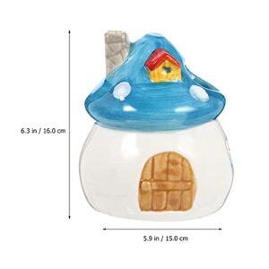 BESPORTBLE Hamster Hideout Mushroom Shape Ceramic Hamster House Small Animals Habitat Cage Hut Summer Cooling Hideout Nest for Chinchilla Hamster Rat Gerbils