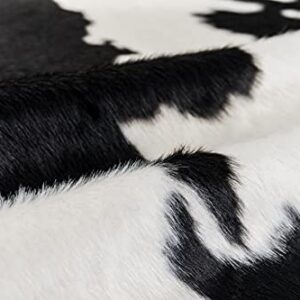 Larger Cow Print Rug Black and White Faux Hide Area Rug Faux Cowhide Rugs Animal Printed Area Rug Carpet for Home 62.2in x 86.6in/5.2 x 7.2ft