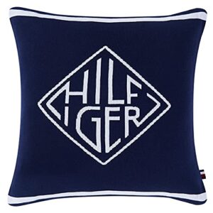 tommy hilfiger diamond monogram decorative pillow, large (pack of 1), navy
