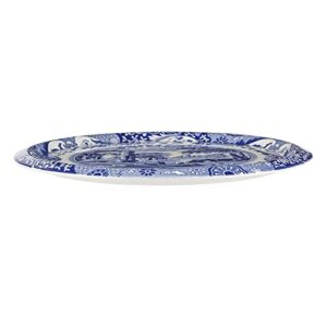 Spode Blue Italian 2 Piece Serving Platter with Dome Cover, Multifunctional Tray for Cake, Pastries, and Cheese, Made of Porcelain, Measures 11.5-Inches, Dishwasher Safe