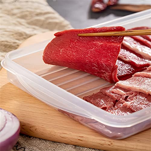 wulikanhua 2 Pack-Cold Dish Storage Container, Deli Meat Container Cold Cuts Fridge Keeper, Cheese Food Storage Container with Lid for Refrigerator, Shallow Low Profile Christmas Cookie Holder