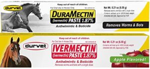durvet ivermectin (apple flavor) & duramectin paste dewormer - bundle 6.08g 1.87 - 2 pack