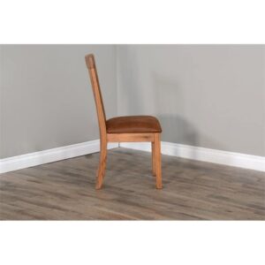 Sunny Designs Sedona 19" Traditional Mindi Wood Slatback Chair in Rustic Oak