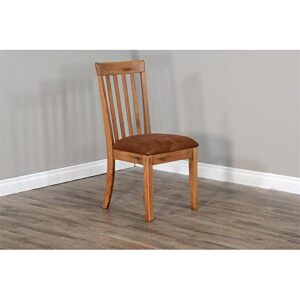 Sunny Designs Sedona 19" Traditional Mindi Wood Slatback Chair in Rustic Oak