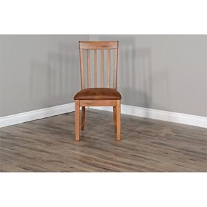 Sunny Designs Sedona 19" Traditional Mindi Wood Slatback Chair in Rustic Oak