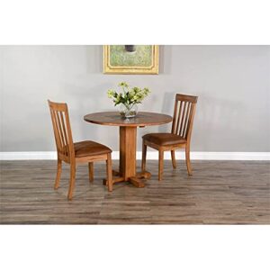 Sunny Designs Sedona 19" Traditional Mindi Wood Slatback Chair in Rustic Oak