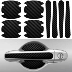 8pcs car door handle protector - car stickers door handle cover carbon fiber vinyl wrap black sticker - car door handle sticker pack paint protection film for cars - car door handle scratch protector