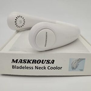 MASKROUSA Portable Neck Fan - Rechargeable Personal Air Cooler Fan, Hands Free Bladeless Neck Fan, 3 Wind Speed and Low Noise with Lightweight, Wearable Neck Cooling Fan