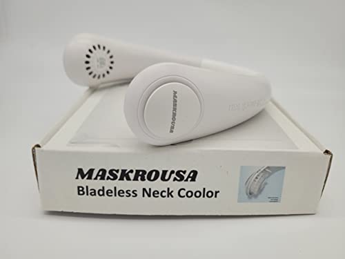 MASKROUSA Portable Neck Fan - Rechargeable Personal Air Cooler Fan, Hands Free Bladeless Neck Fan, 3 Wind Speed and Low Noise with Lightweight, Wearable Neck Cooling Fan