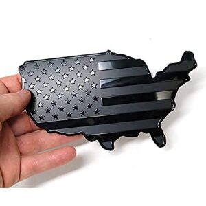 MULL USA Map Flag Metal Trailer Hitch Cover Heavy Duty for Trucks Cars SUV (Fits 2" Receiver, Black Map Flag)