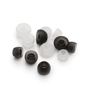 Earbuds Ear Tips Replacement 15 Pairs, Soft Silicone Multi Sizes Pack Small Medium Large S/M/L, Fit for in-Ear Headphones Earphones Earbuds (5 Sets(15 Pairs), Black)