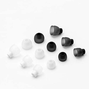 Earbuds Ear Tips Replacement 15 Pairs, Soft Silicone Multi Sizes Pack Small Medium Large S/M/L, Fit for in-Ear Headphones Earphones Earbuds (5 Sets(15 Pairs), Black)