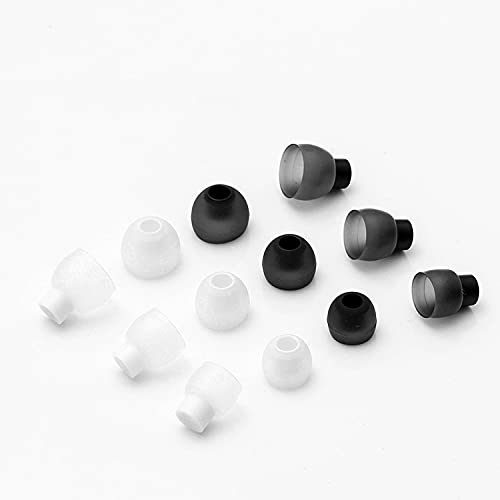 Earbuds Ear Tips Replacement 15 Pairs, Soft Silicone Multi Sizes Pack Small Medium Large S/M/L, Fit for in-Ear Headphones Earphones Earbuds (5 Sets(15 Pairs), Black)