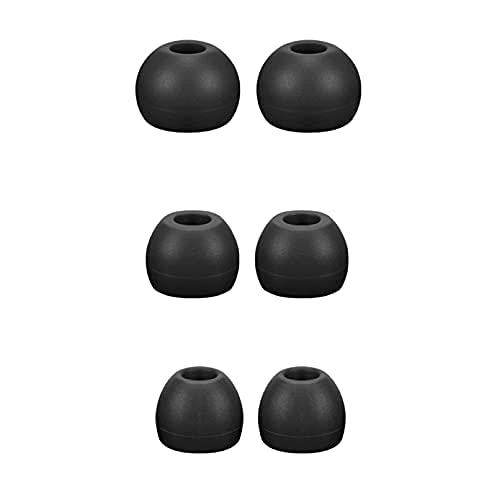 Earbuds Ear Tips Replacement 15 Pairs, Soft Silicone Multi Sizes Pack Small Medium Large S/M/L, Fit for in-Ear Headphones Earphones Earbuds (5 Sets(15 Pairs), Black)