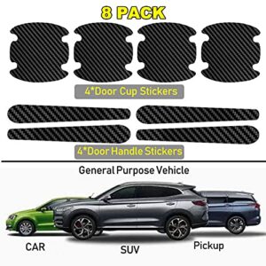 Lumine Car 8PCS Car Door Handle Sticker Carbon Fiber Anti-Scratches Protective Films Door Side Paint Protection Car Door Handle Cup Protector Films, Universal, Medium