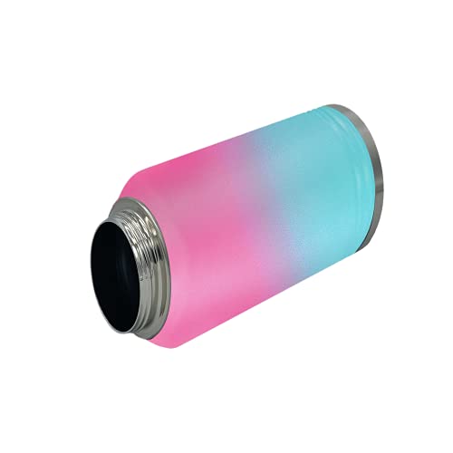 Personalized Bottle 20 oz with Straw Pink Blue Ombre Custom Laser Engraved Stainless Steel Vacuum Insulated Sport Bottle with Name