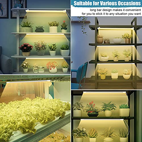 LED Plant Grow Light Strips Full Spectrum Grow Lights for Indoor Plants with Auto On/Off 3/6/12H Timer, 5 Dimmable Levels 192 LEDs Sunlike Grow Lamp for Hydroponics Succulent,Waterproof 4 Pack