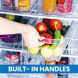 Utopia Home Medium Pantry Organizer - Set of 6 Refrigerator Organizer Bins - Fridge Organizer for Freezers, Kitchen Countertops and Cabinets - BPA Free (Clear)