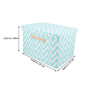 Garneck Stackable Storage Bins Box Foldable Clothes Organizer with Lid Fabric Cubby Baskets Cubes for Clothes Blankets Closets Bedrooms Blue