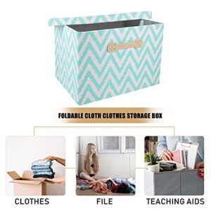 Garneck Stackable Storage Bins Box Foldable Clothes Organizer with Lid Fabric Cubby Baskets Cubes for Clothes Blankets Closets Bedrooms Blue