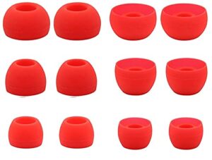 bllq 12 pcs replacement eartips silicone earbuds tips ear tips compatible with beats studio buds,s/m/l .red 432