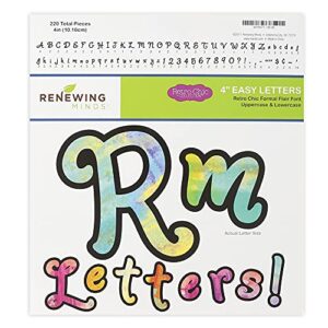 retro chic collection, formal flair bulletin board letters, upper and lowercase, 4 inches, watercolor, 220 pieces