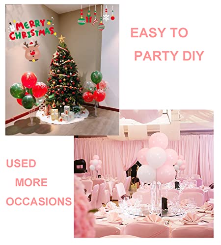 2 Sets of Balloon Stand Kits 28'' balloon arch kit with base, Reusable Clear Balloon Column Stand kit for Table, Including Glue, Tie Tool, Flower Clips, for Home Outdoors Birthday Wedding Party Decorations (2 set)