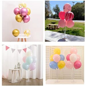 2 Sets of Balloon Stand Kits 28'' balloon arch kit with base, Reusable Clear Balloon Column Stand kit for Table, Including Glue, Tie Tool, Flower Clips, for Home Outdoors Birthday Wedding Party Decorations (2 set)