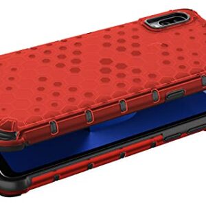 Case for Jitterbug Smart3 Phone, Nakedcellphone [Honeycomb Hybrid Series] Dual-Layer Cover [Anti-Shock] for Jitterbug Smart 3 (2021) for Seniors (aka Lively Smart) - Vibrant Ruby Red