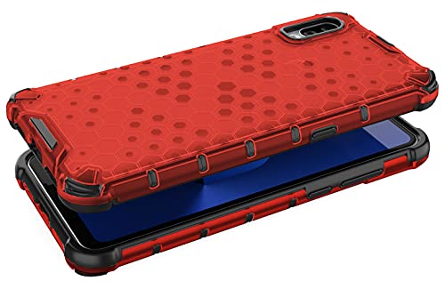 Case for Jitterbug Smart3 Phone, Nakedcellphone [Honeycomb Hybrid Series] Dual-Layer Cover [Anti-Shock] for Jitterbug Smart 3 (2021) for Seniors (aka Lively Smart) - Vibrant Ruby Red